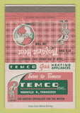 Matchbook Cover - Temco Gas Heating Appliances Nashville TN WEAR 40 Strike