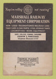 Matchbook Cover - Marshall Railroad Equipment Scranton PA SAMPLE WEAR 40 Strike