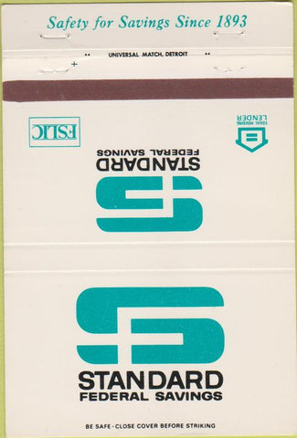 Matchbook Cover - Standard Federal Savings  40 Strike