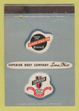 Matchbook Cover - Superior Body Company Lima OH WEAR 40 Strike