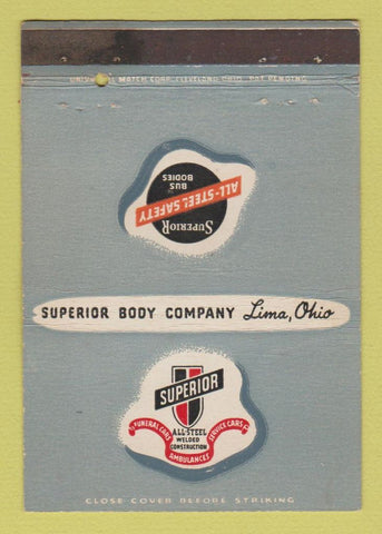 Matchbook Cover - Superior Body Company Lima OH WEAR 40 Strike