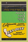 Matchbook Cover - San Jose CA Tourism Commerce Santa Clara County 40 Strike