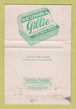 Matchbook Cover - Gillie Seat Covers Fort Wayne IN WEAR 40 Strike