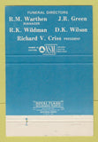 Matchbook Cover - Criss Brothers Funeral Home Newark OH BLUE 40 Strike