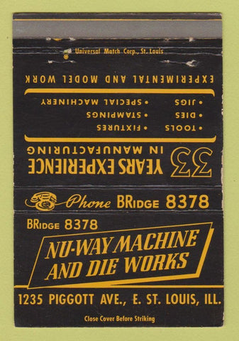 Matchbook Cover - Nu Way Machine Die Works East St Louis IL 40 Strike