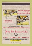 Matchbook Cover - Realty Title Insurance Washington DC 40 Strike