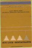 Matchbook Cover - Sun Luck Restaurant New York City NY 40 Strike