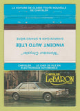 Matchbook Cover - Chrysler LeBaron Shawinigan Grand Mere QC WEAR 40 Strike