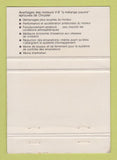 Matchbook Cover - Chrysler LeBaron Shawinigan Grand Mere QC WEAR 40 Strike