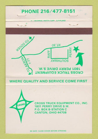 Matchbook Cover - Cross Truck Equipment Canton OH 40 Strike