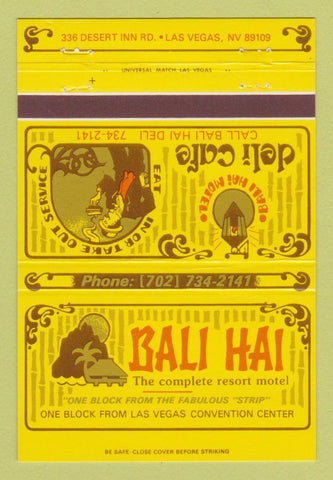 Matchbook Cover - Bali Hai Resort Motel Las Vegas NV 40 Strike