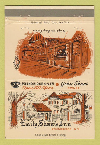 Matchbook Cover - Emily Shaw's Inn Poundridge NY 40 Strike