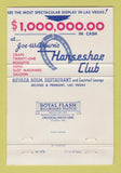 Matchbook Cover - Joe Brown's Horseshoe Casino Las Vegas NV 40 Strike