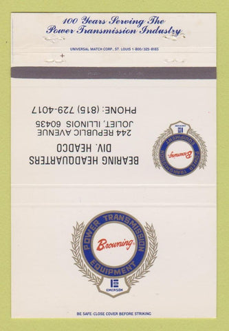 Matchbook Cover - Browning Power Transmission Joliet IL 40 Strike
