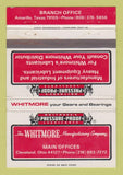 Matchbook Cover - Whitmore Manufacturing Lubricants Amarillo TX 40 Strike