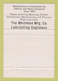 Matchbook Cover - Whitmore Manufacturing Lubricants Amarillo TX 40 Strike