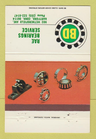 Matchbook Cover - Rae Bearing Service Hartford CT 40 Strike