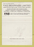 Matchbook Cover - FAG Bearings Stratford ON WORN 40 Strike
