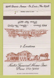 Matchbook Cover - Kutis Funeral Home ST Louis MO 40 Strike