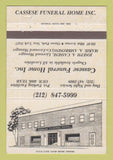 Matchbook Cover - Cassese Funeral Home Ozone Park NY 40 Strike