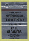 Matchbook Cover - Vale Cleaners Oakland CA SILVER 40 Strike