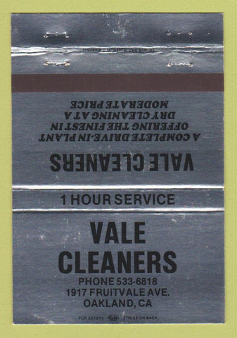 Matchbook Cover - Vale Cleaners Oakland CA SILVER 40 Strike