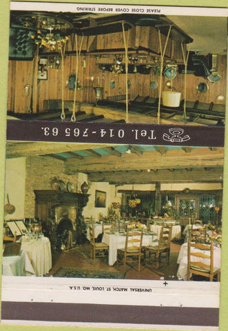 Matchbook Cover - Restaurant t Hoeveke Belgie Belgium ? 40 Strike