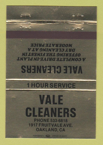 Matchbook Cover - Vale Cleaners Oakland CA GOLD 40 Strike