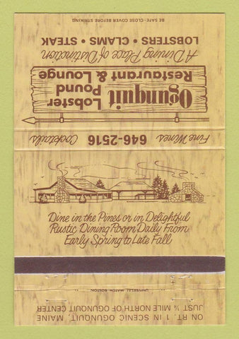 Matchbook Cover - Ogunquit Restaurant Lobster Pound ME 40 Strike