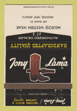 Matchbook Cover - Tony Lama Cowboy Boots Melrose NM 40 Strike