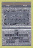 Matchbook Cover - Snyder Kinney & Bennett Real Estate Birmingham MI 40 Strike