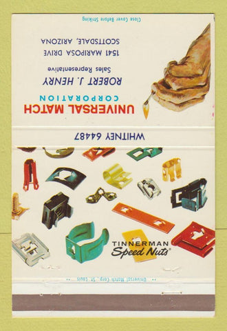 Matchbook Cover - Tinnerman Speed Nuts Universal Match Scottsdale AZ 40 Strike