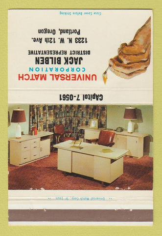 Matchbook Cover - Universal Match Portland OR Office Furniture 40 Strike