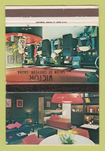Matchbook Cover - Victor Hair Salon Tower House Brussels Belgium 40 Strike