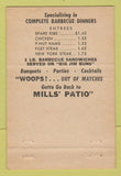 Matchbook Cover - Mills' Patio Santa Rosa CA ORANGE 40 Strike