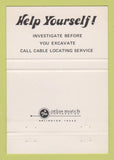 Matchbook Cover - Pacific Bell Telephone Don't Dig CA 40 Strike