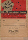 Matchbook Cover - Miller Laundry Machinery  Detroit MI 40 Strike
