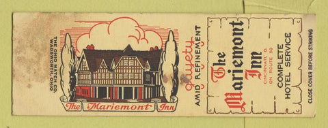 Matchbook Cover - Mariemont Inn Cincinnati OH STAINED SAMPLE