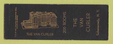 Matchbook Cover - Van Curler Hotel Schenectady NY SAMPLE