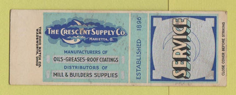 Matchbook Cover - Crescent Suply Marietto OH oil grease SAMPLE