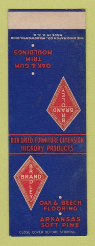 Matchbook Cover - Bradley Brand Oak Gum Trim Mouldings Warren AR SAMPLE