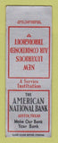 Matchbook Cover - American National Bank Austin TX WEAR SAMPLE