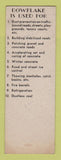 Matchbook Cover - Dowflake Dow Calcium Chloride Midland MI SAMPLE