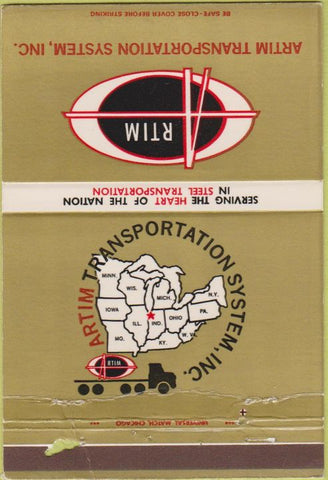 Matchbook Cover - Artim Transportation System Hammond IN 40 Strike