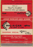 Matchbook Cover - Garden City Gulf Station Car Rental NY 40 Strike