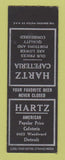 Matchbook Cover - Hartz Cafeteria Detroit MI SAMPLE