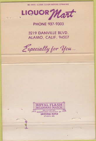 Matchbook Cover - Liquor Mart Alamo CA 40 Strike