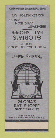 Matchbook Cover - Gloria's Eat Shoppe New York City SAMPLE