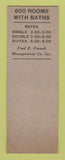Matchbook Cover - Hotel Tudor New York City SAMPLE