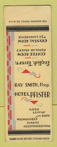 Matchbook Cover - Hotel Pfister Milwaukee WI SAMPLE